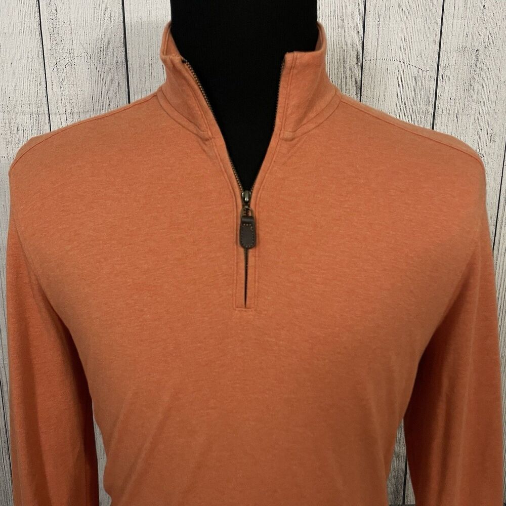 Johnston & Murphy Men's Rust Zip-Up Sweater